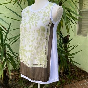 Silk Green Sleeveless Blouse